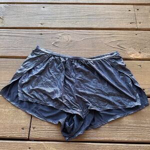 Victoria's Secret Grey Metallic Stretchy, Silk-like PJ Shorts